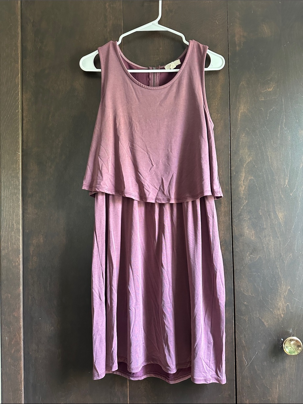 Cupio Dusty Mauve Sleeveless Layered Midi Dress